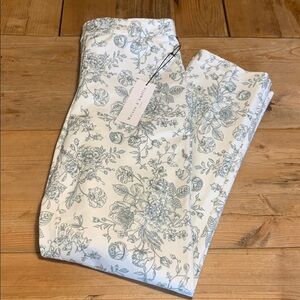 Madison d’Amelie Paris Women’s NWT Floral Toile Pants Sz 4 PullOn Elastic Waist